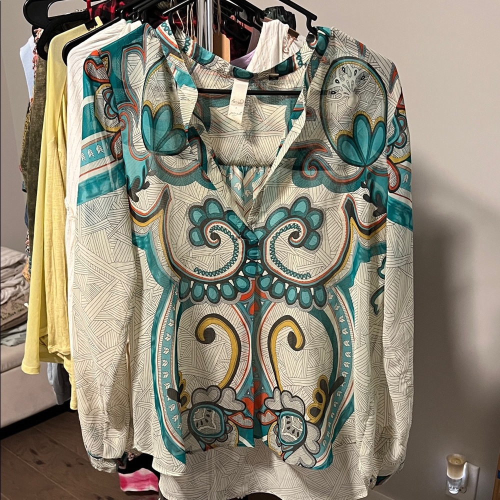 Anthropologie Multicolor Patterned Blouse size L